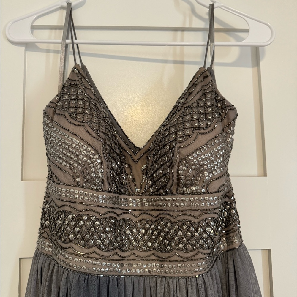 Size 4 grey/purple Adrianna Papell dress. Perfect for bridesmaid, prom, formal